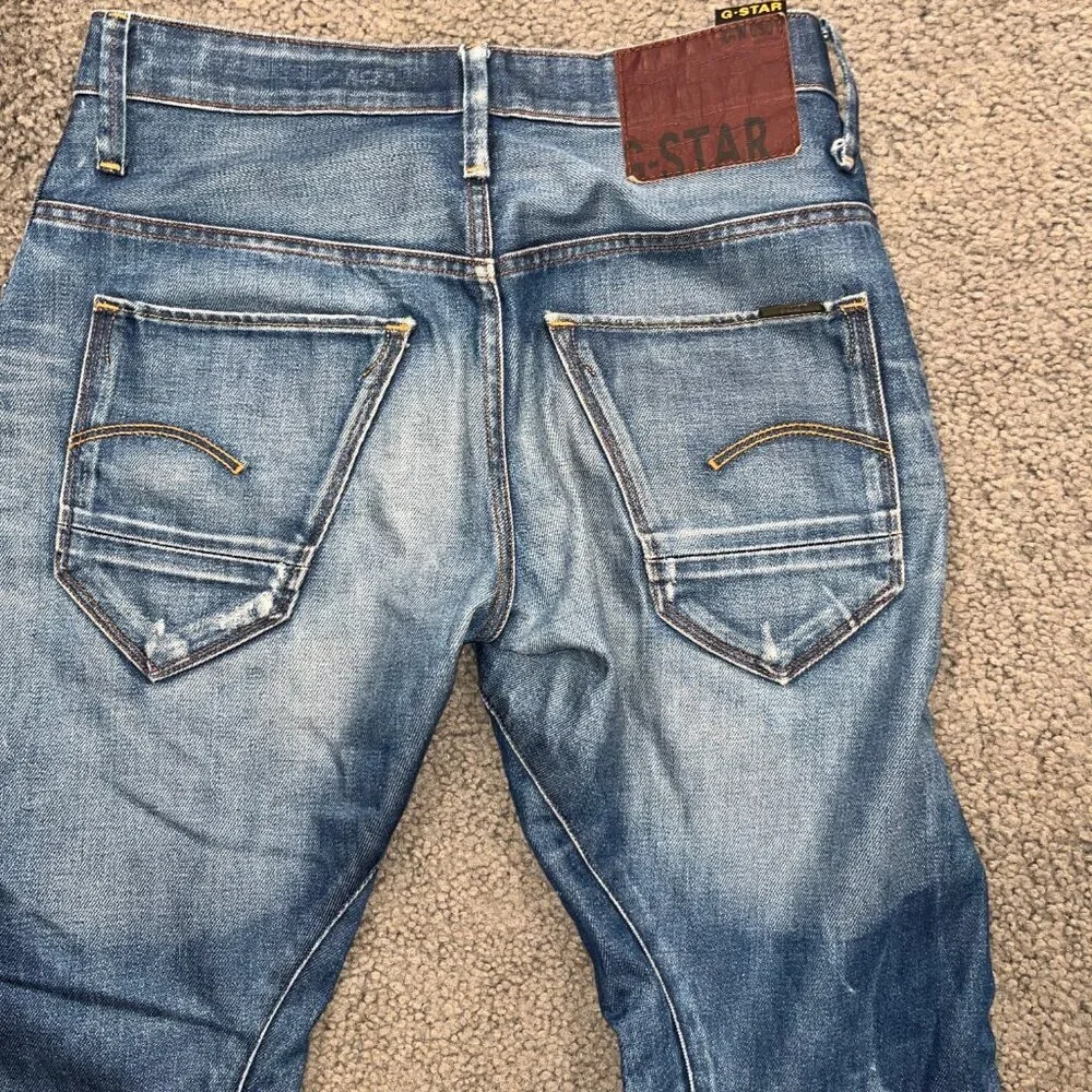 G-Star RAW Arc 3D GS01 Slim Jeans - Medium Vintage Aged Denim Wash Men's Sz. 30